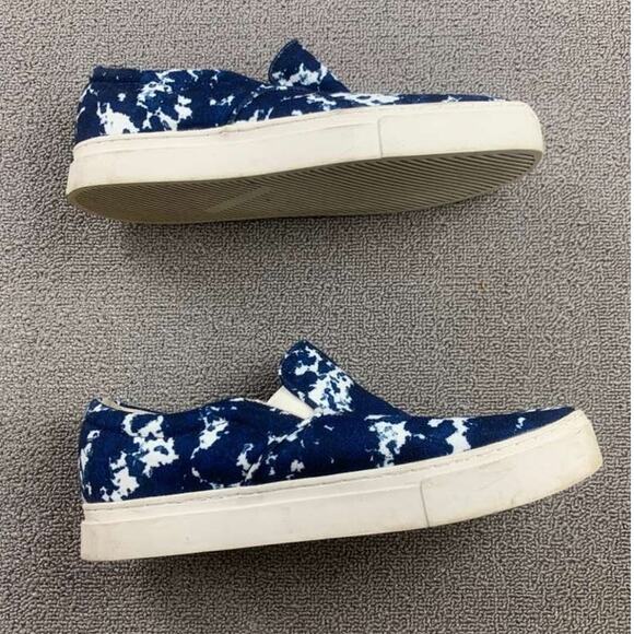 Saturdays NYC Vass Ash Slip On Sneakers Men 10 Blue Print Tie Die Low Top - Picture 4 of 8